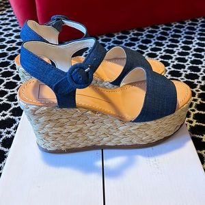 Dolce vita navy denim espadrille sandals